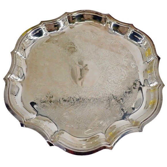 Vintage Chippendale International Silver Co Platter 6371C Waiter Serving Tray - Picture 9 of 9